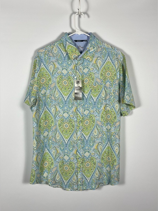Bohio Other - Bohio Short Sleeve Resort Shirt Paisley Print 100% Linen Size‎ Medium NWT